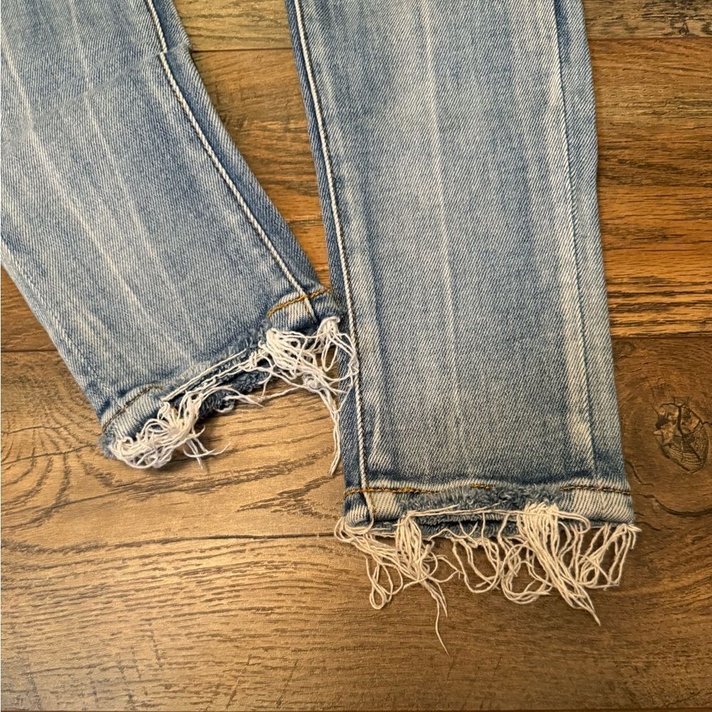 KanCan Medium Light Blue Frayed Hem Ankle Skinny Jeans - Picture 5 of 7